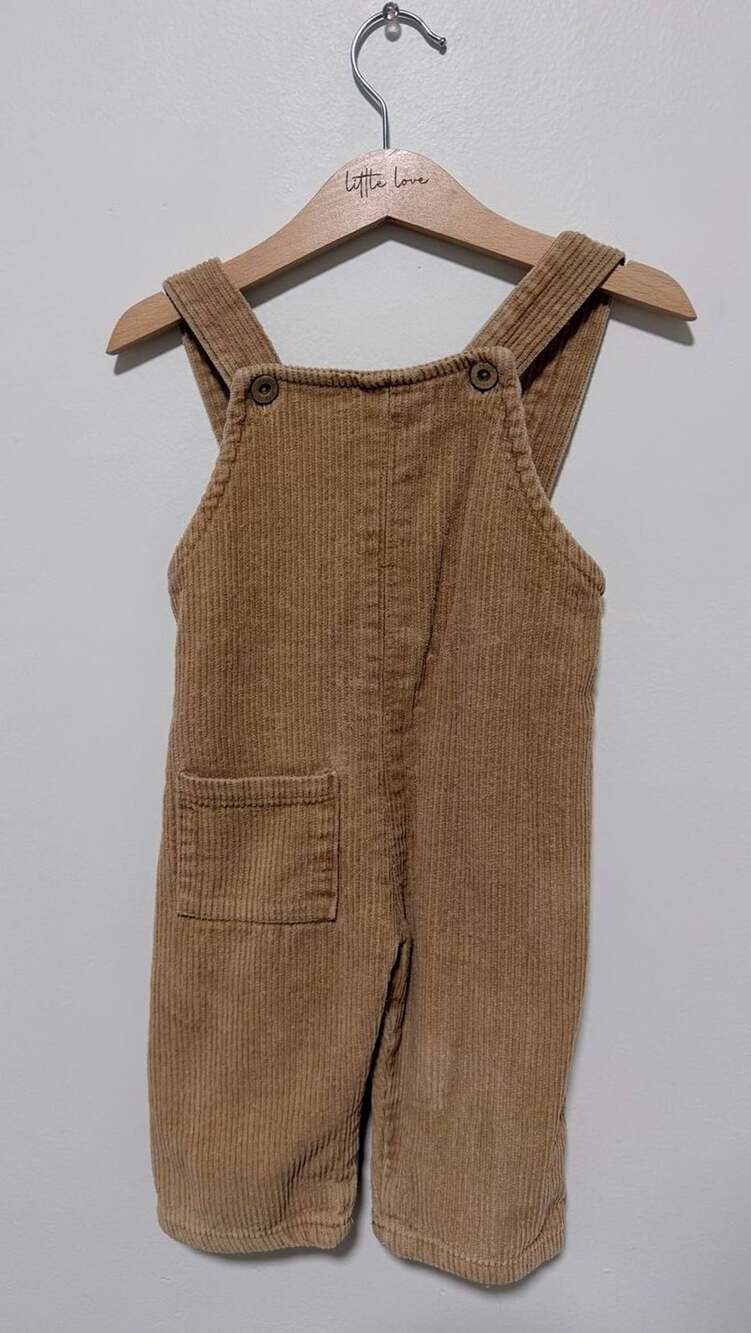 Rough Boy Corduroy Overalls Size 9 Brown